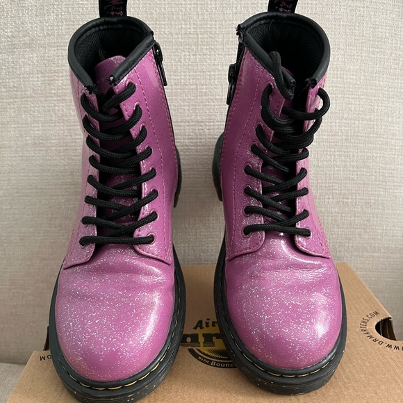 Pink Glitter Dr. Martens Combat Boots - Picture 4 of 10